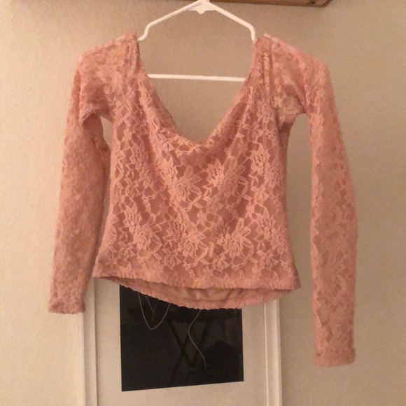 Kimchi Blue Tops - Long sleeve lace crop top